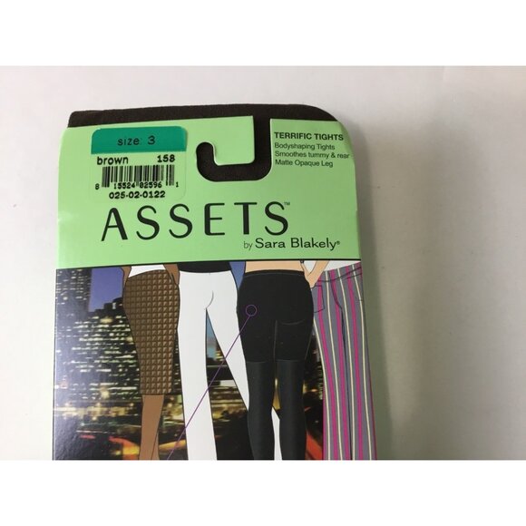 Assets by Sara Blakely Terrific Tights Shaping Brown Style 158 Sz 3 New - Picture 2 of 4